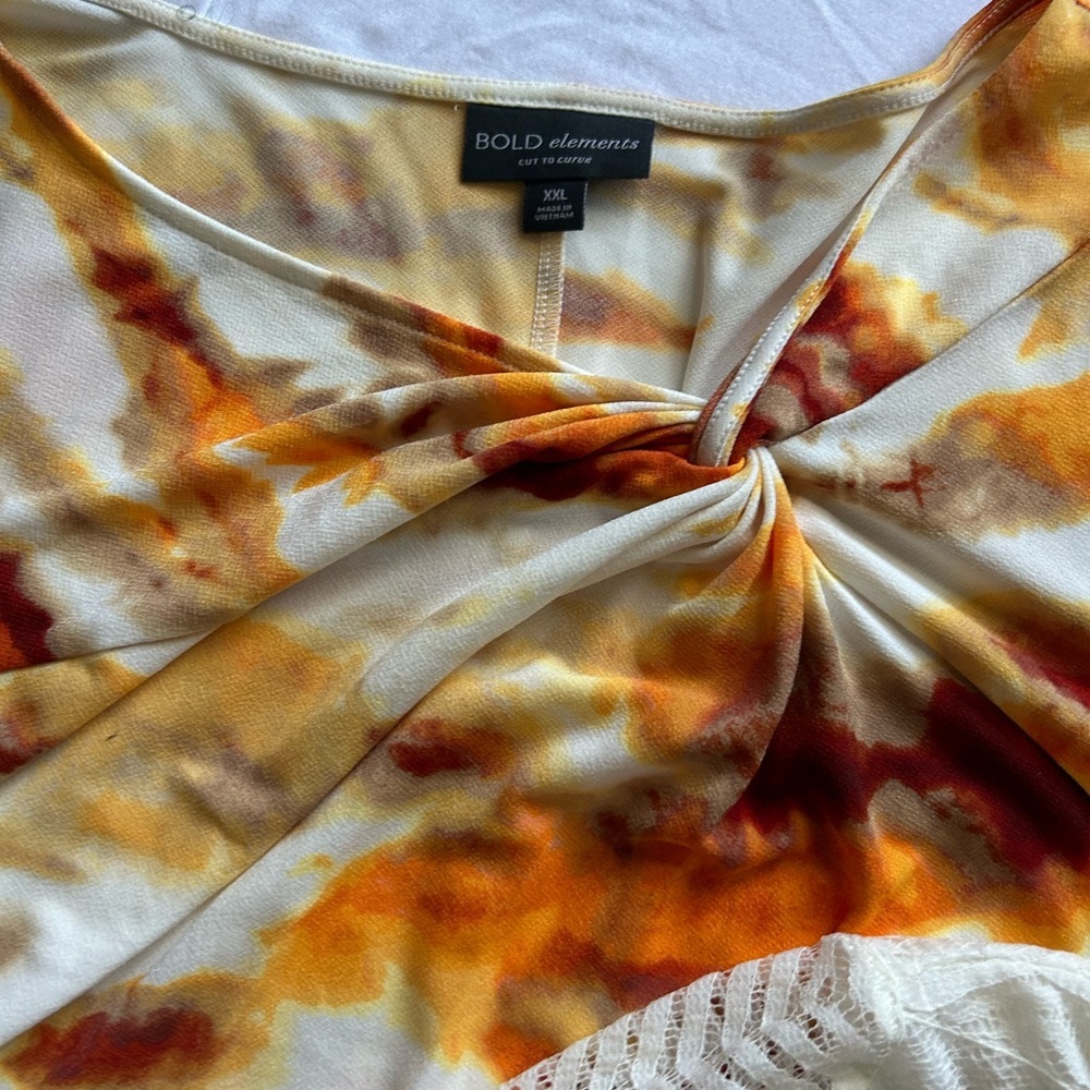 Women’s Blouses in White and Orange Short Sleeve Tops Bundle of Three XXL 2X - Picture 16 of 16